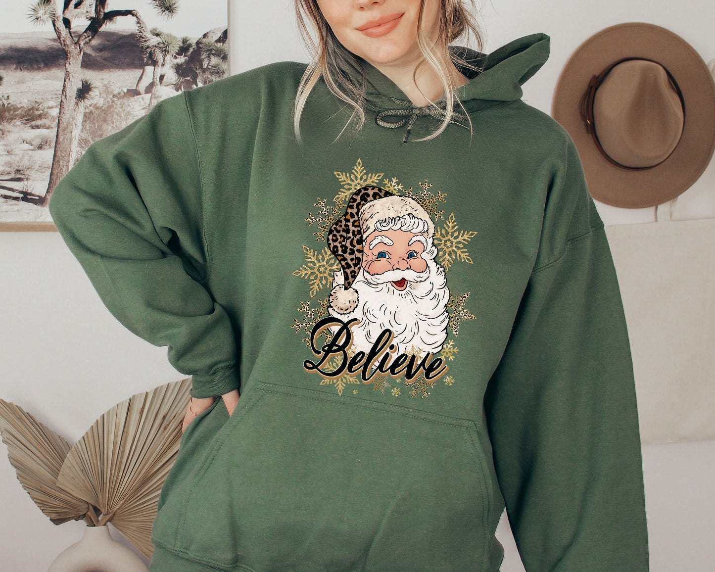 Santa Believe Hoodie,Leopard Santa Hoodie,Christmas shirts,Christmas Family Shirt,Believe Shirt Cute Christmas Sweatshirts,Christmas Believe