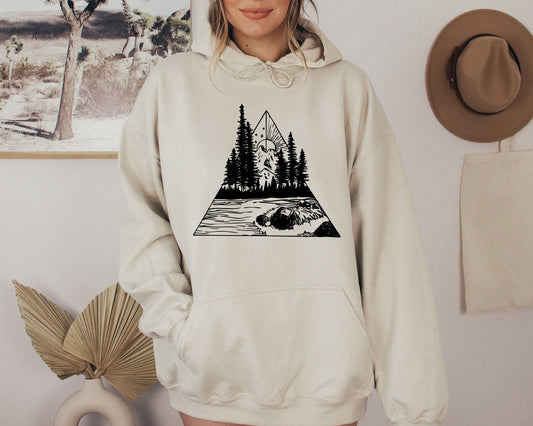 Mountains Hoodie-Hiking Shirt-Mountain Shirt-Camping Shirt-Nature Shirt-Forest Shirt,Sunny Mountain Shirt,Adventure Shirt, Tree Shirt