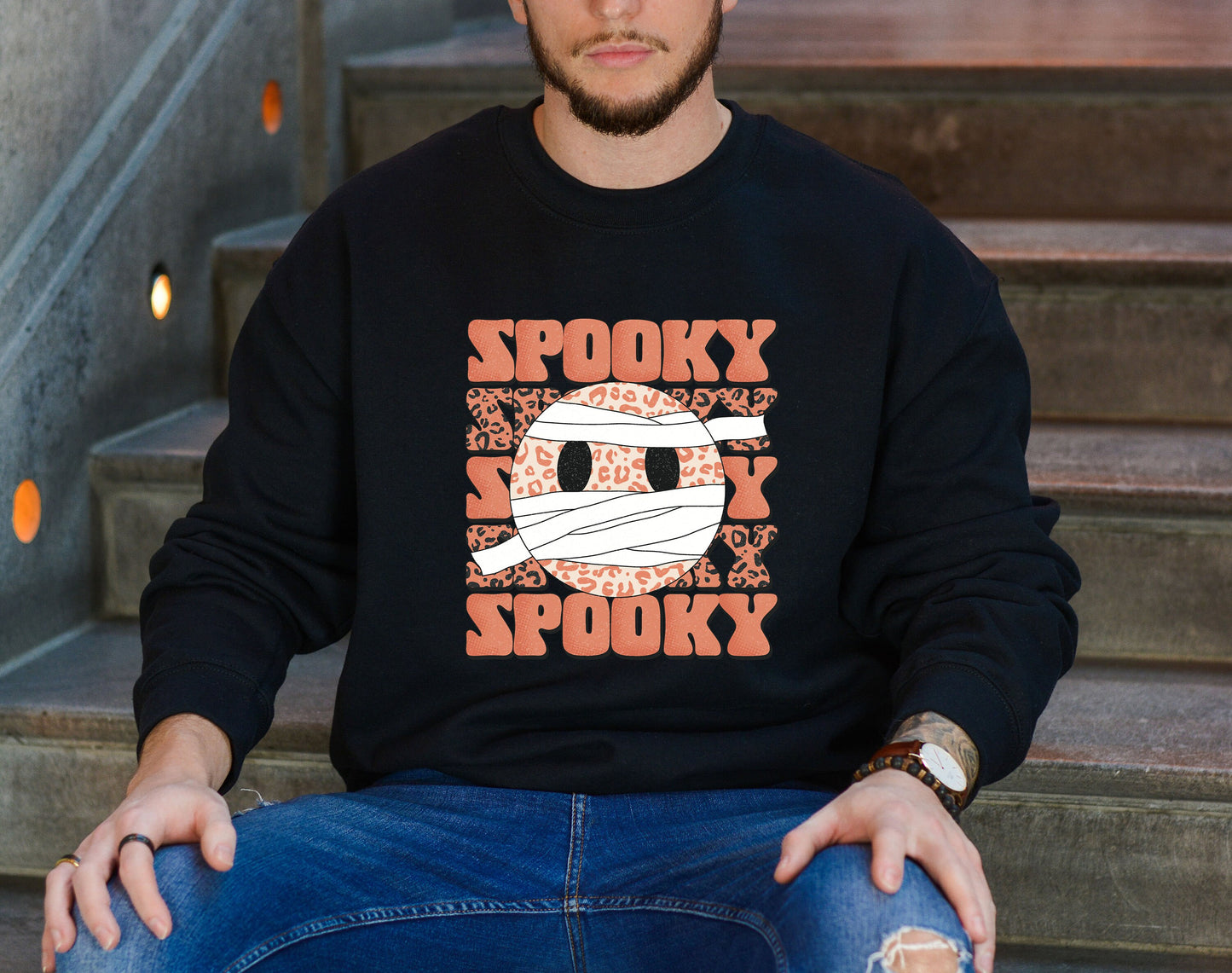 Spooky Face Sweatshirt,Retro Halloween tshirt,Halloween Shirt,Retro Fall Shirt,Fall Shirt,Spooky Season,halloween sweatshirt