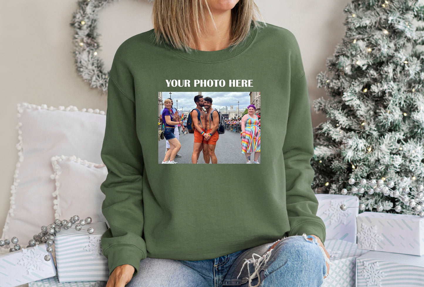 Custom Photo Sweatshirt,Family Picture Sweatshirt,Birthday Photo Shirt, LGBT photo sweatshirt, Your Photo Here, Logo Shirt, Pet Logo Shirt