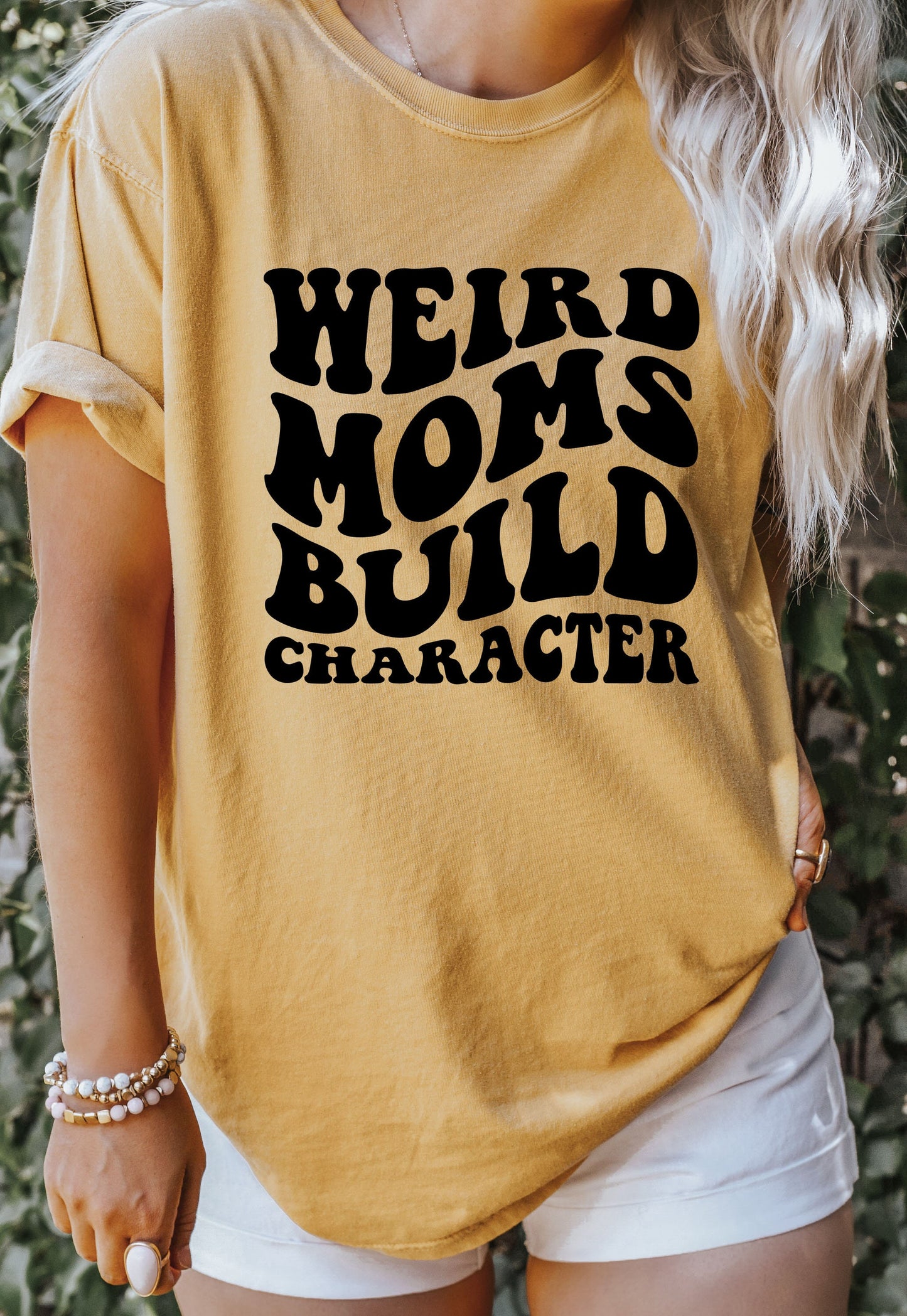 Comfort Colors Weird Moms Build Character Shirt, Funny Mom T-Shirt , Weird Mom T-Shirt,Groovy Mom Shirt, Groovy Weird Mom Gift