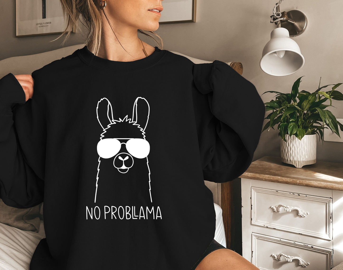 No Probllama Sweatshirt, Llama Lover Shirt,No Probllama TShirt, Llama T Shirt, Funny Llama Shirt,Cute Lama Tee, Humorous Shirt, Llama Tee