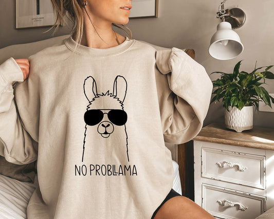 No Probllama Sweatshirt, Llama Lover Shirt,No Probllama TShirt, Llama T Shirt, Funny Llama Shirt,Cute Lama Tee, Humorous Shirt, Llama Tee