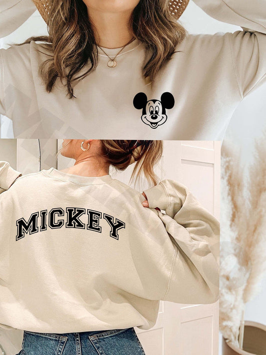 Vintage Mickey Sweatshirt,Back and Front design, Disney Crewneck Sweatshirt, Disney Trips Sweatshirt, Disneyland Shirt, Family Disney Shirt,