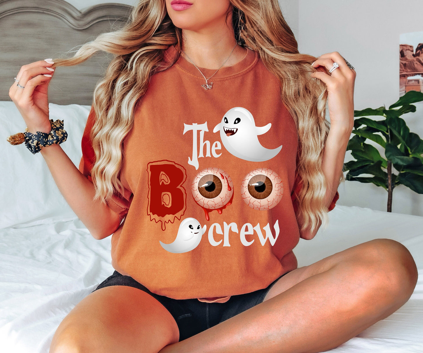 Comfort Colors Halloween The Boo Crew Shirt, Funny Halloween Tee, Halloween T-shirt, Boo Shirt, Spooky Eyes Pullover, Gift for Halloween