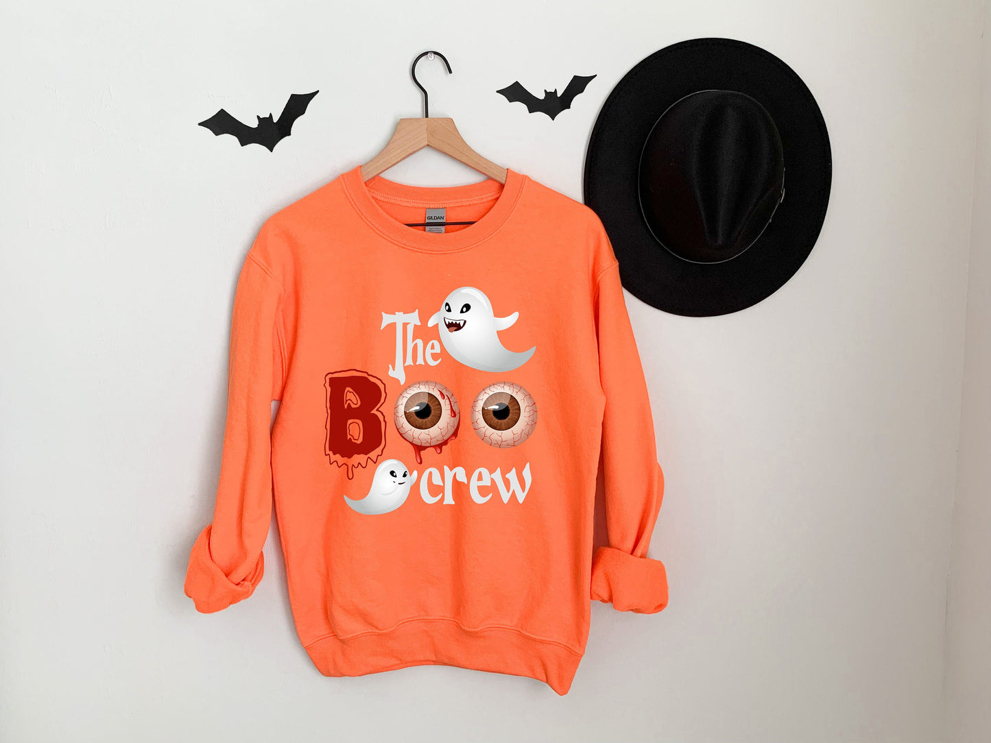 Halloween The Boo Crew Sweatshirt, Funny Halloween Tee, Halloween T-shirt, Boo Shirt, Spooky Eyes Pullover, Gift for Halloween