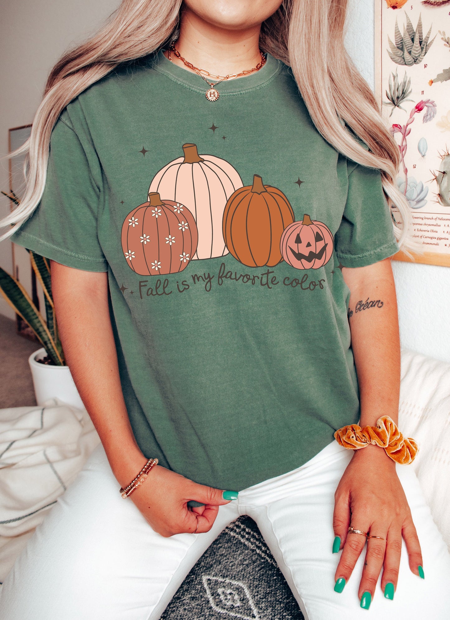 Comfort Colors Fall is My Favorite Color Shirt, Pumpkin Fall Tee, Cozy Fall Shirt, Family Thanksgiving Shirt,Autumn Gifts, Pumpkin Crewneck