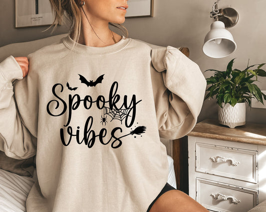 Spooky vibes Sweatshirt, Halloween Sweatshirt ,Spooky season,Spooky vibes, Halloween Sweatshirt For Women,Spooky season,Spooky vibes