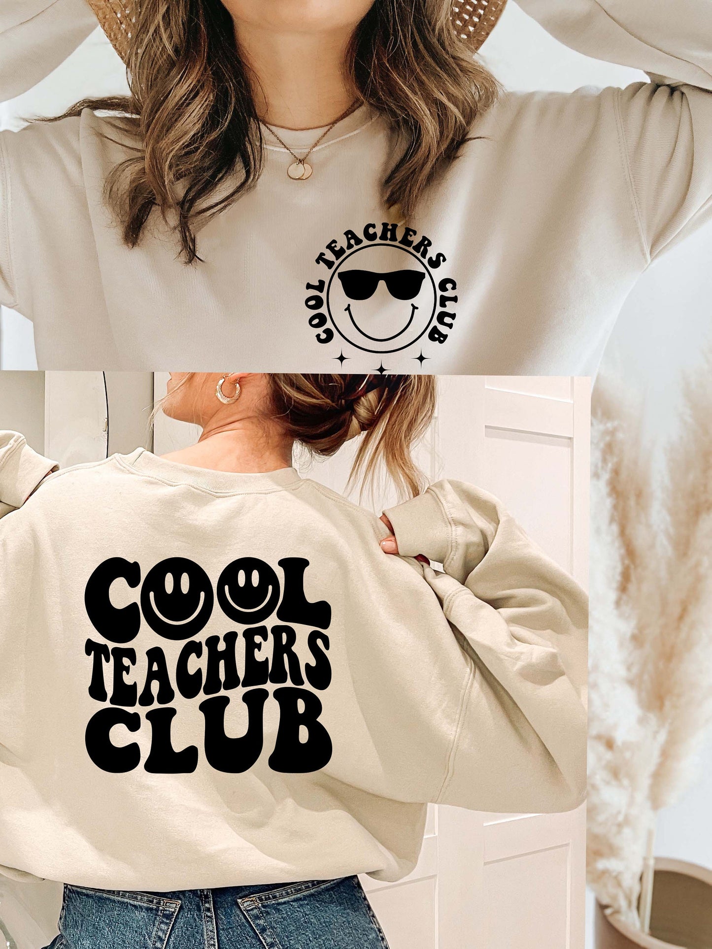 Cool Teachers Club Sweatshirt,Back And Front Sweatshırt Funny Teacher Shirt,Teacher Life Sweatshirt,Inspirational Teacher Shirts