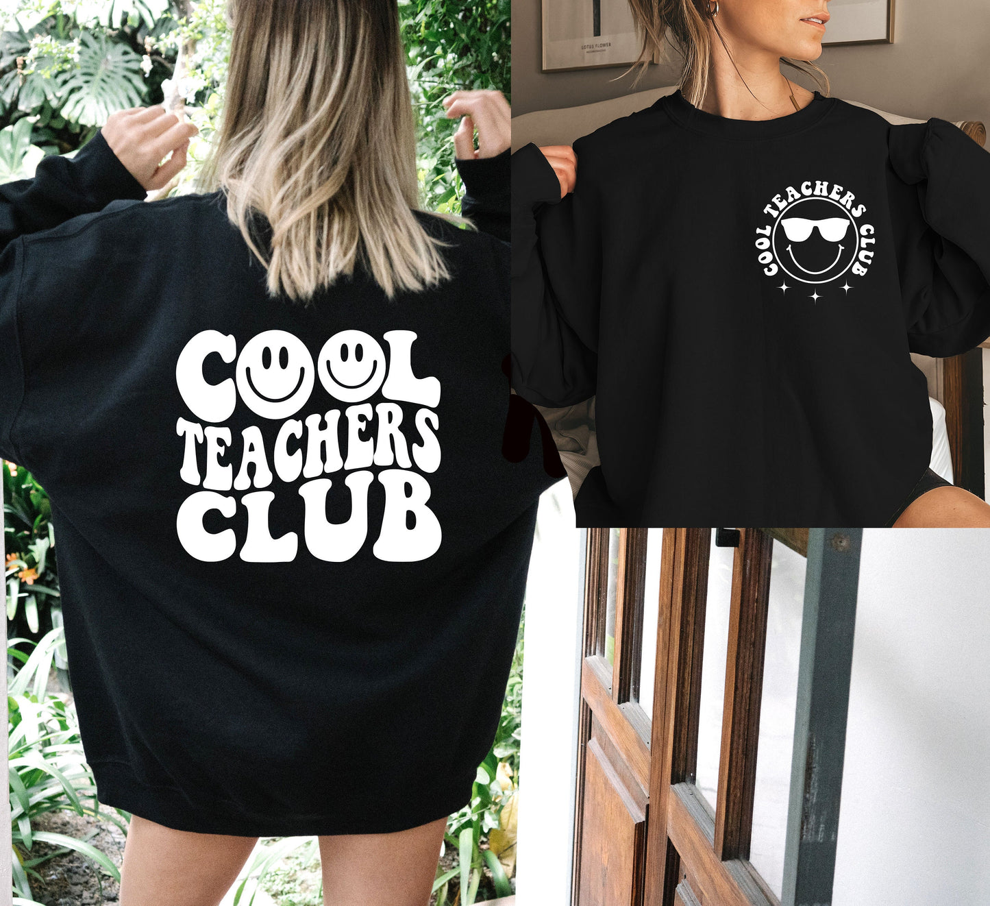 Cool Teachers Club Sweatshirt,Back And Front Sweatshırt Funny Teacher Shirt,Teacher Life Sweatshirt,Inspirational Teacher Shirts