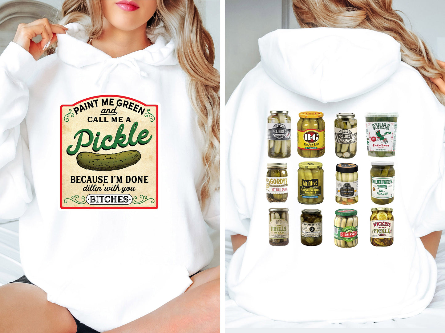 Canned Pickles Hoodie,Back And Front Hoodie Canning Season Sweatshirt,Pickle Lovers,Homemade Pickles Tee,Pickle Jar Hoodie,Vintage Pickle