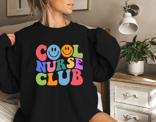 Cool Nurse Club Sweatshirt, Nurse shirt, Gift For Nurse, Nurse Club Tee, Funny Nurses Shirt,Smile Face Nursing Tee