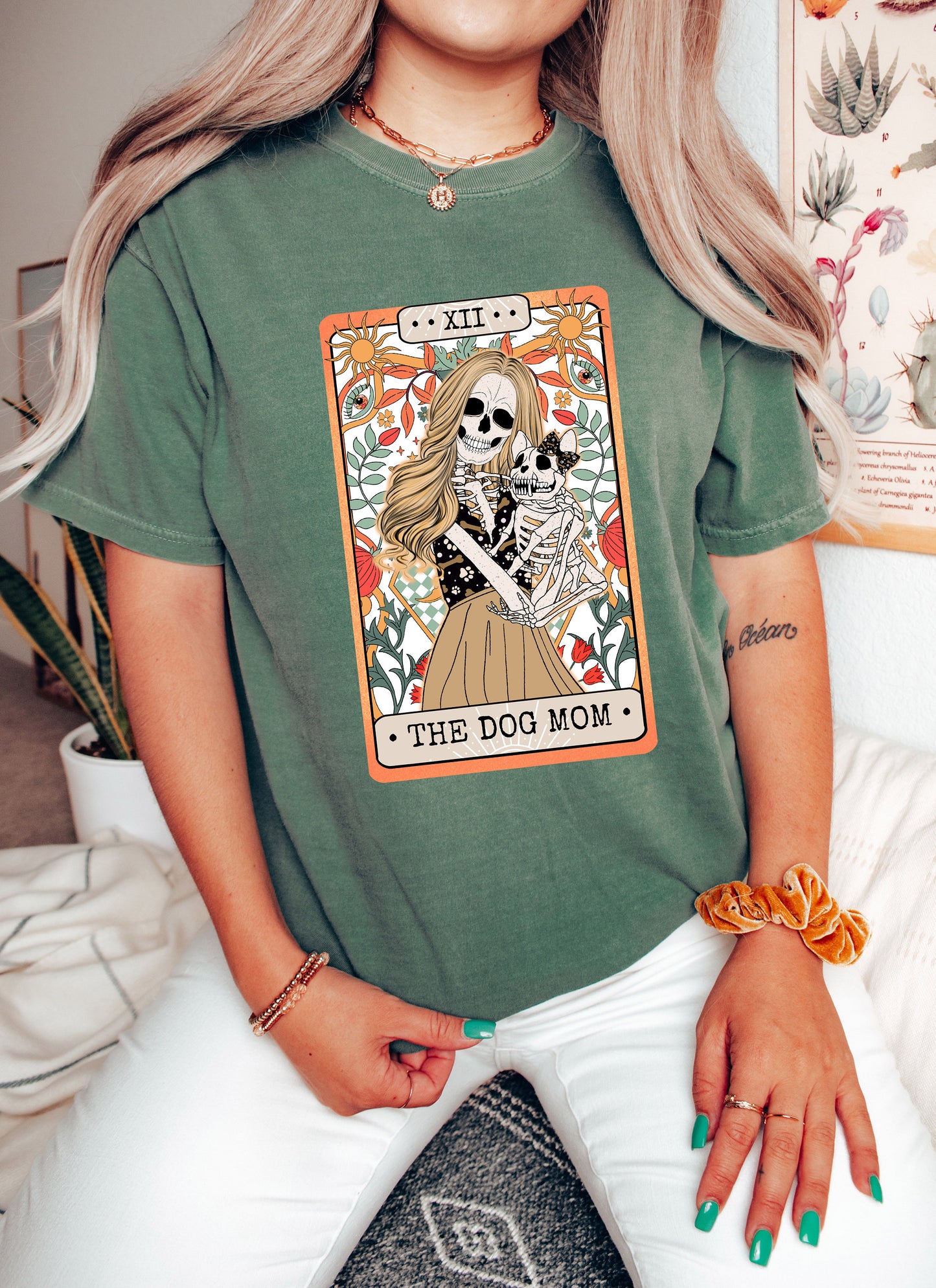 Comfort Colors Tarot Card Shirt,Dog Mom Shirt,Skeleton Tarot Card,Gift for Mom,Dog Lover Sweatshirt,Skeleton Tarot Shirt,Halloween Shirt