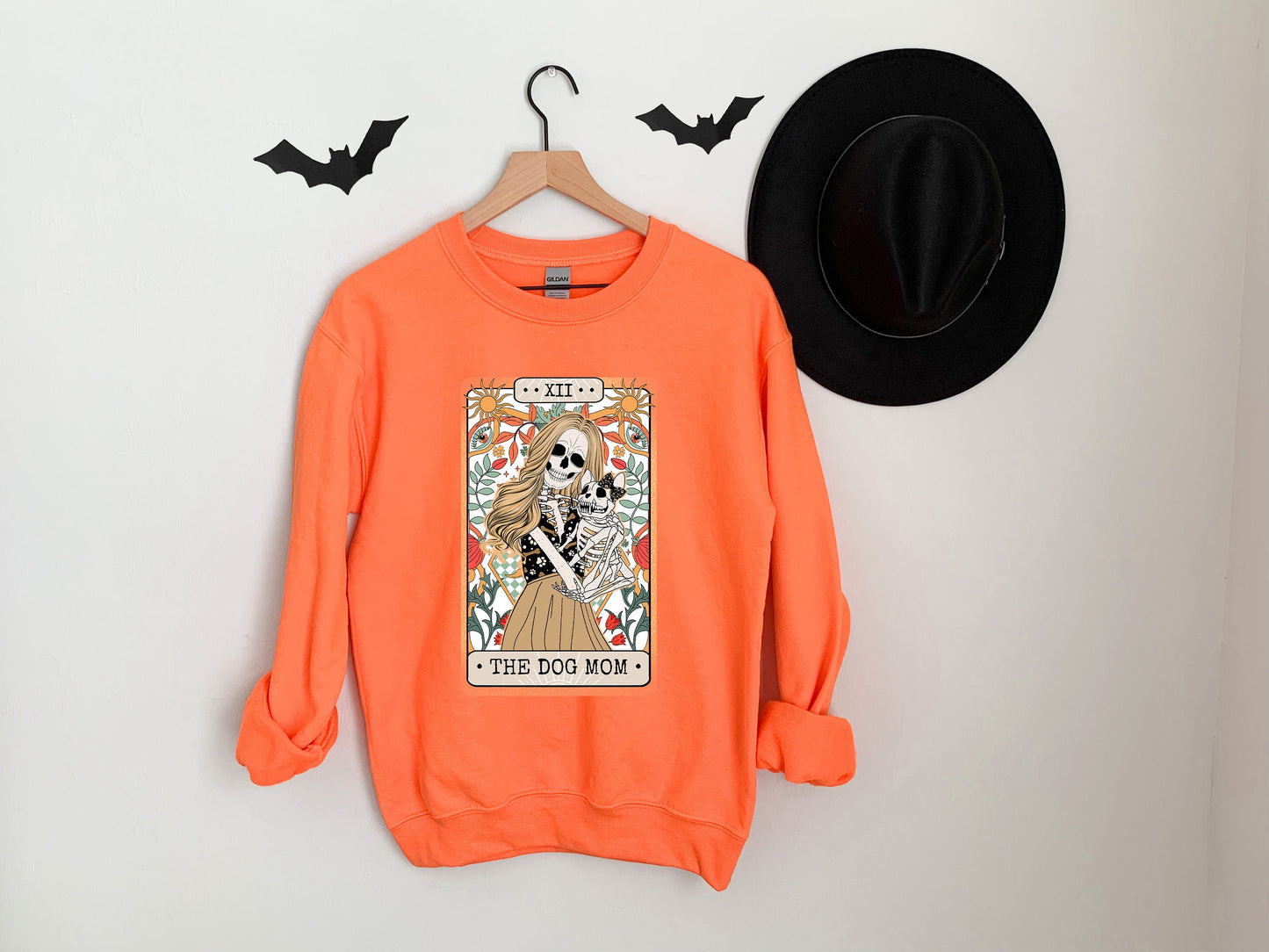 Tarot Card Sweatshirt,Dog Mom Shirt,Skeleton Tarot Card,Gift for Mom,Dog Lover Shirt,Skeleton Tarot Shirt,Halloween Shirt Halloween sweat