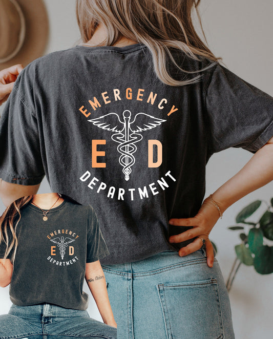 Comfort Colors Emergency Department Shirt,Back And Front ER Nurse Gift,New Nurse Grad Gift,ER Department Shirt, Future Nurse Gift, ER Nurse