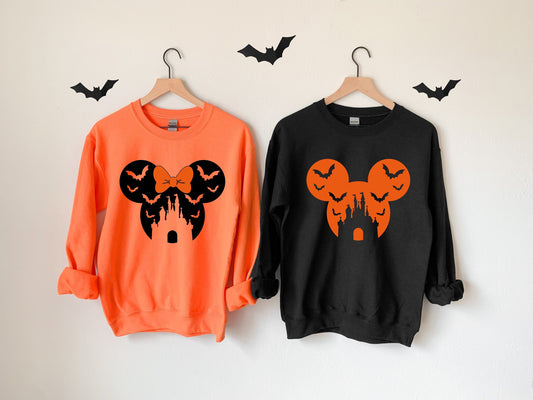 Disney Halloween Mickey And Minnie Sweatshirts,Vintage Mickey Minnie Matching Shirt,Disney Family Shirts,Disney Couple Shirt,Halloween