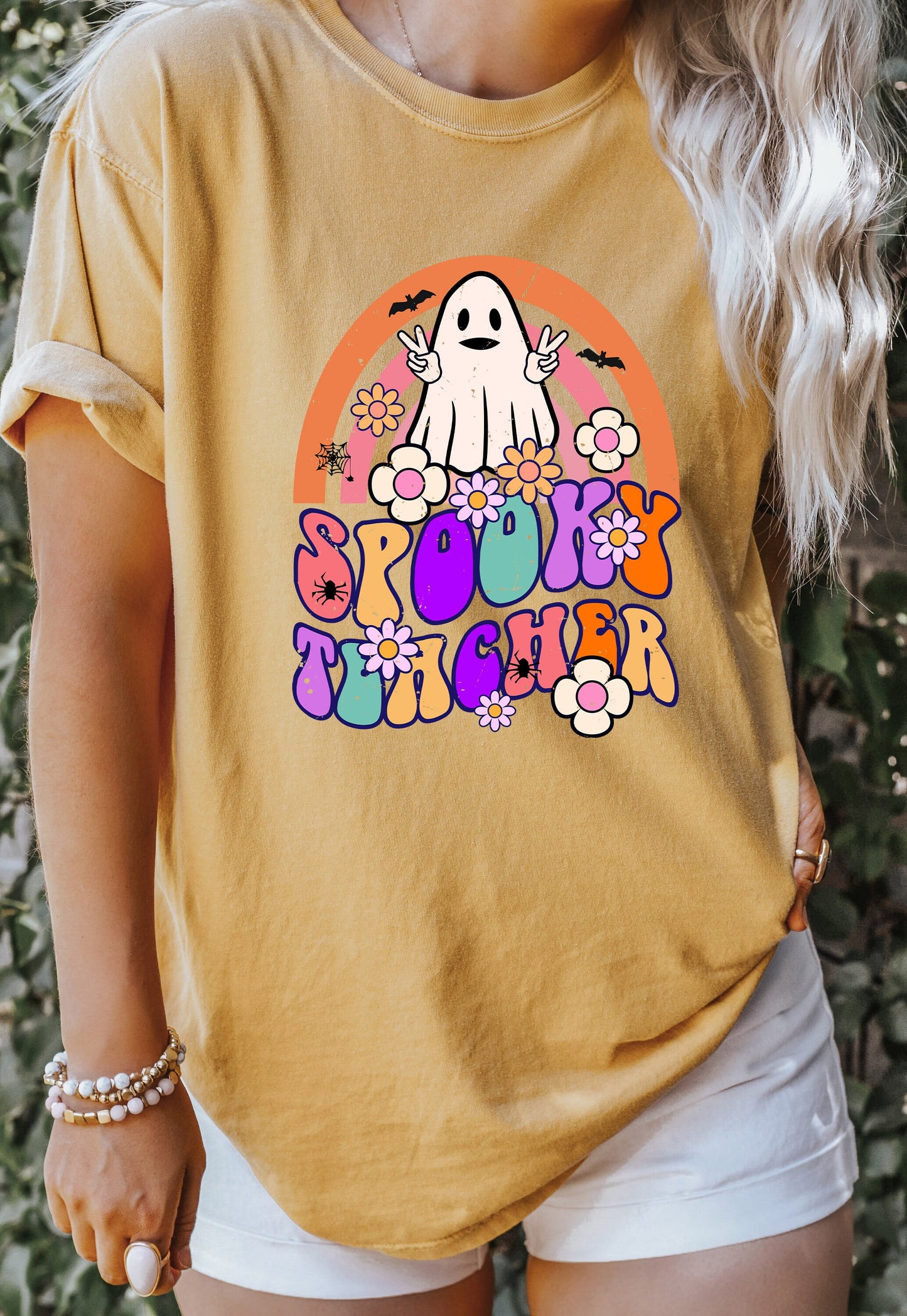 Comfort Colors Spooky Teacher Shirt,Funny Halloween Shirt,Halloween Teacher Sweatshirt,Halloween Shirt , Spooky Vibes , Teacher Gift