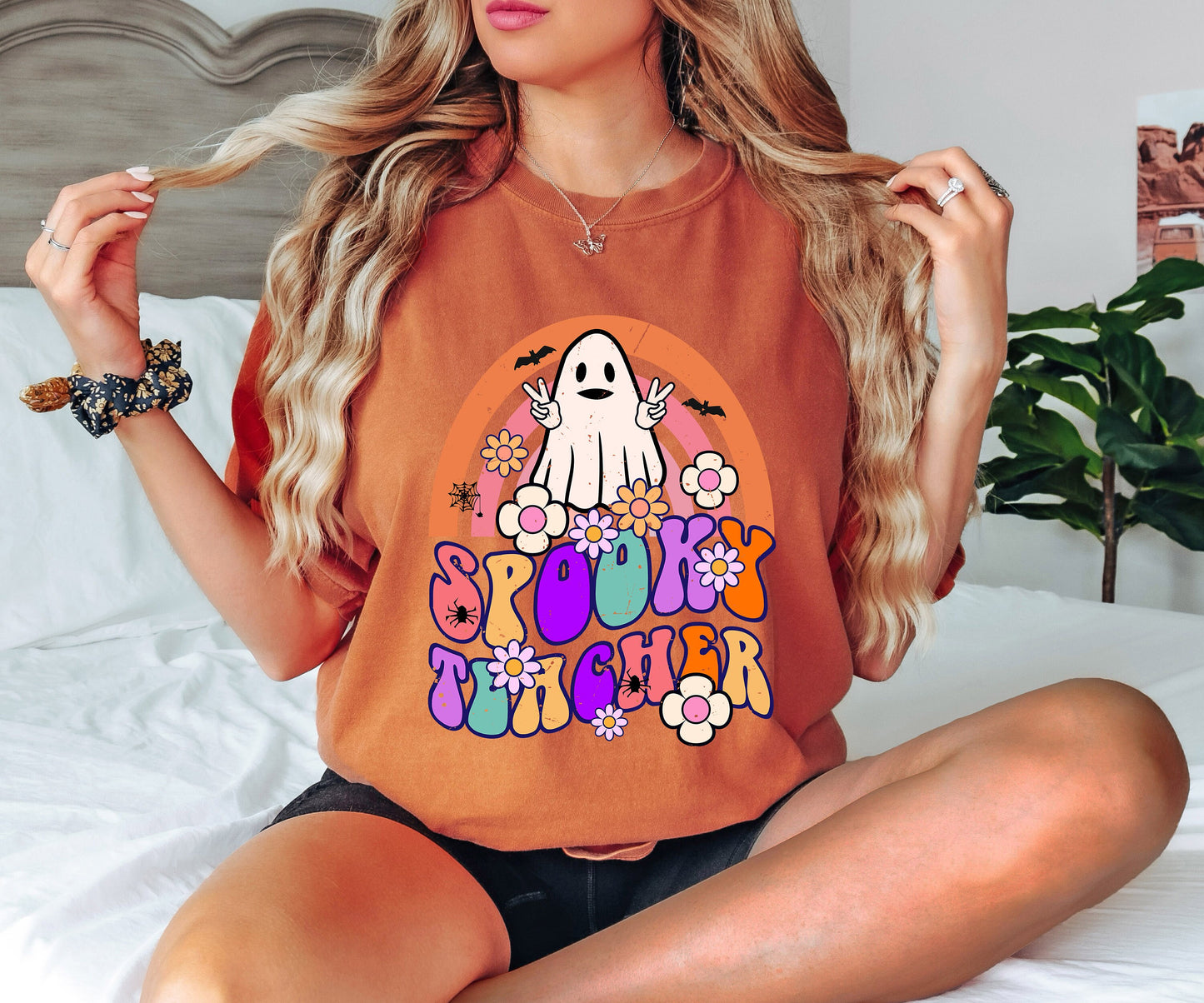 Comfort Colors Spooky Teacher Shirt,Funny Halloween Shirt,Halloween Teacher Sweatshirt,Halloween Shirt , Spooky Vibes , Teacher Gift