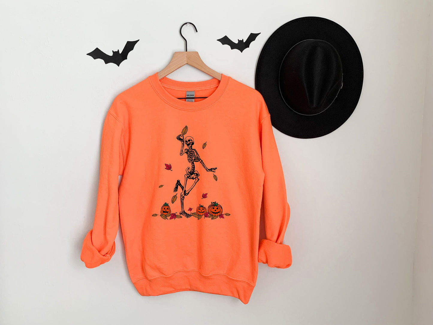 Pumpkin Skeleton Halloween Sweatshirt,Halloween Sweatshirt, Fall Season Sweater For Women, Skeleton Halloween Shirt,Halloween Shirt,