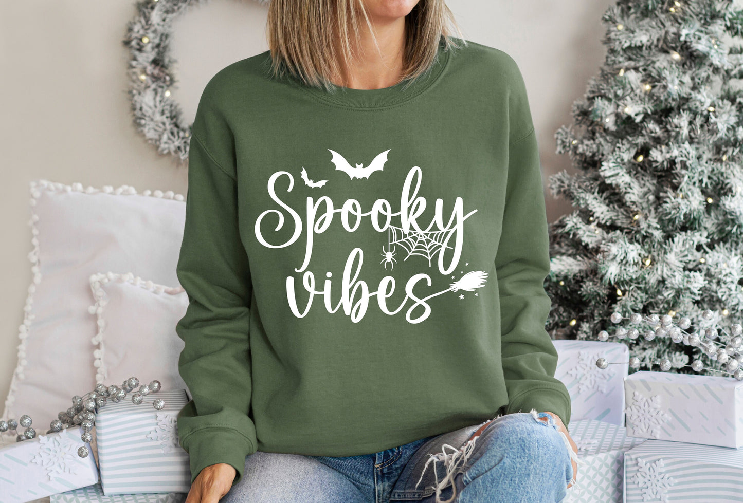 Spooky vibes Sweatshirt, Halloween Sweatshirt ,Spooky season,Spooky vibes, Halloween Sweatshirt For Women,Spooky season,Spooky vibes