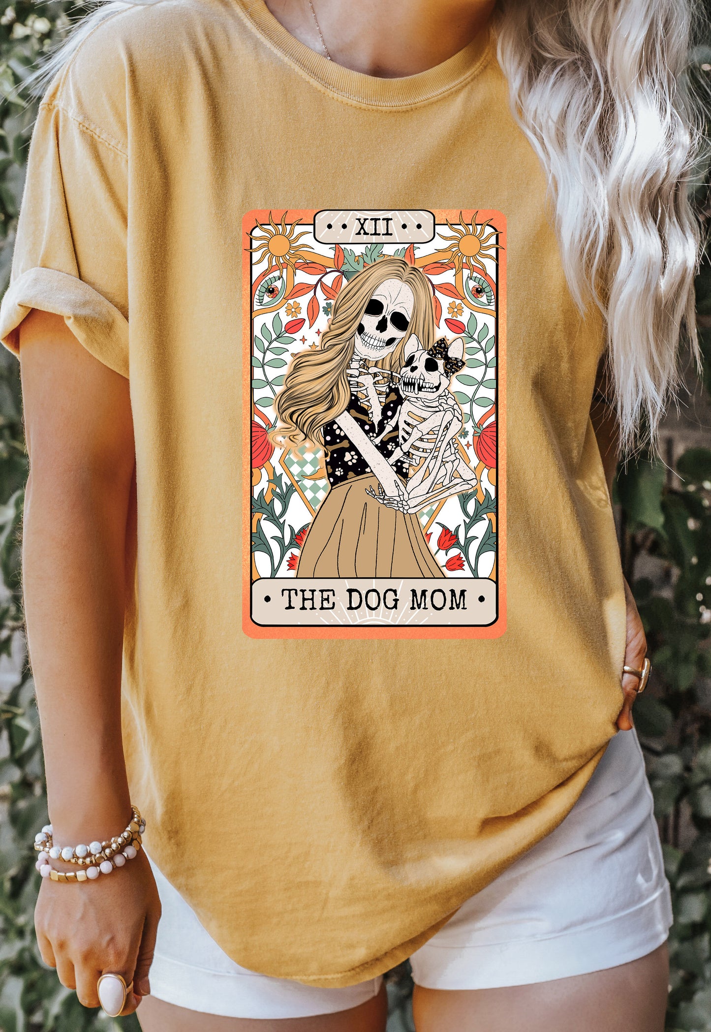 Comfort Colors Tarot Card Shirt,Dog Mom Shirt,Skeleton Tarot Card,Gift for Mom,Dog Lover Sweatshirt,Skeleton Tarot Shirt,Halloween Shirt