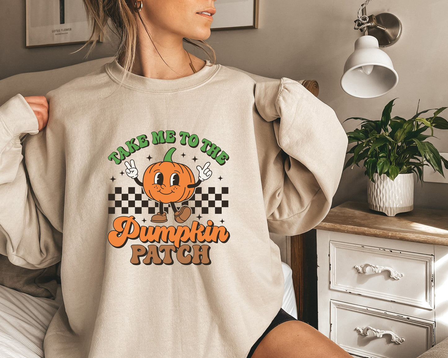 Take Me to the Pumpkin Patch Sweatshirt, Halloween Shirt,Distressed Fall Shirt,Retro Pumpkin Shirt,Pumpkin Patch Shirt,Fall Outfit halloween