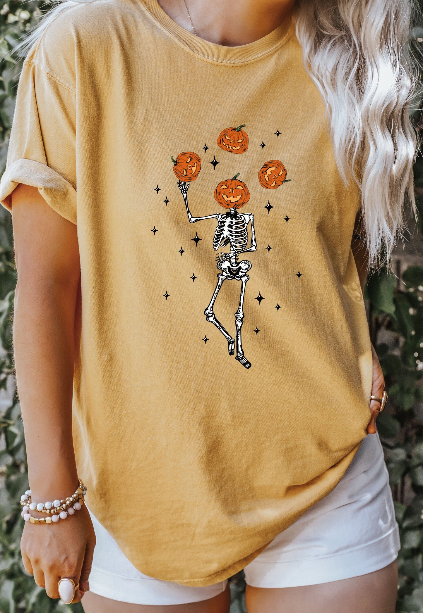 Comfort Colors Halloween Skeleton Shirt,Pumpkin Skeleton Shirt,Skeleton Funny tee,Fall Shirt,Skeleton Juggling Halloween Shirt,Spooky Season