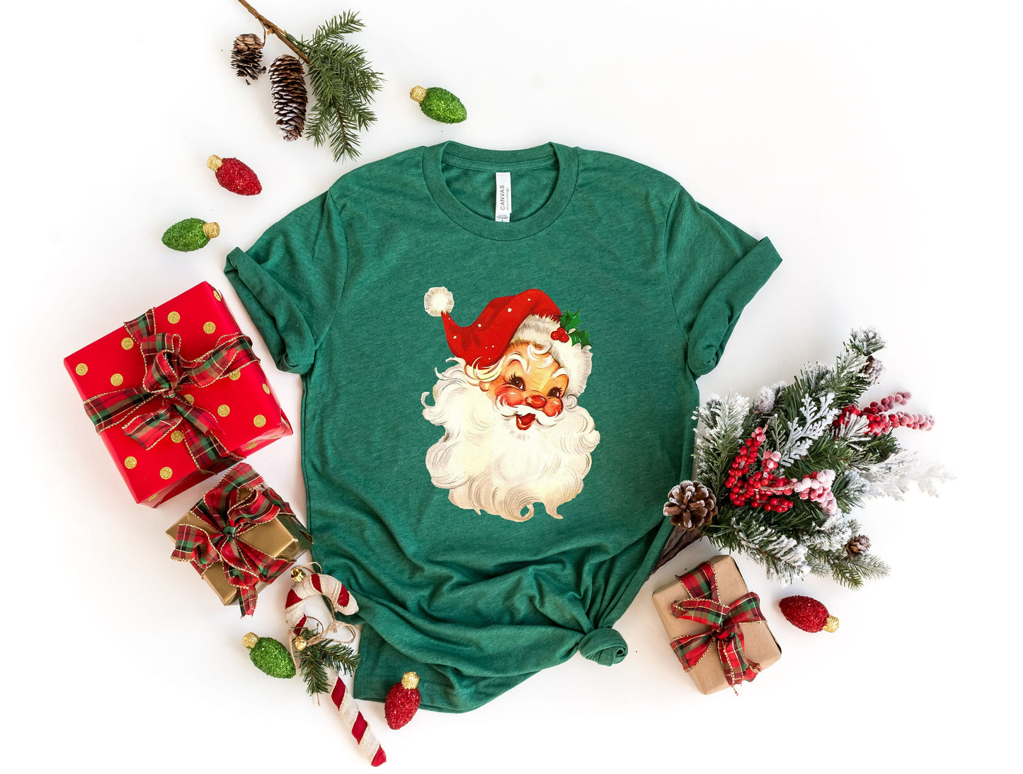 Retro Santa Shirt, Christmas Sweatshirt, Women Christmas Santa Shirts, Cute Vintage Santa Shirt, Classic Christmas Shirt, Christmas Pullover