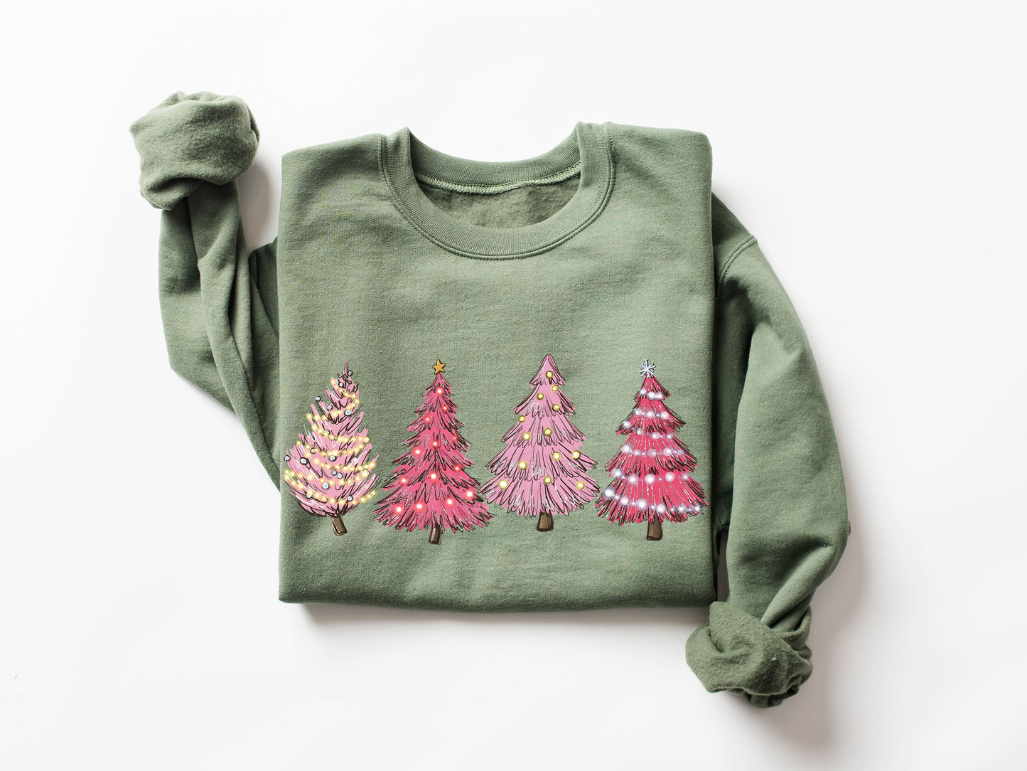 Pink Tree Christmas Sweatshirt,Christmas Sweater,Christmas Family, Christmas Tree Sweatshirt,Holiday Sweaters,Winter Sweatshirt,XMAS shirt