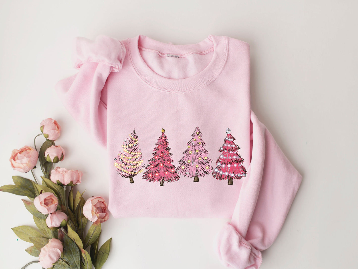 Pink Tree Christmas Sweatshirt,Christmas Sweater,Christmas Family, Christmas Tree Sweatshirt,Holiday Sweaters,Winter Sweatshirt,XMAS shirt