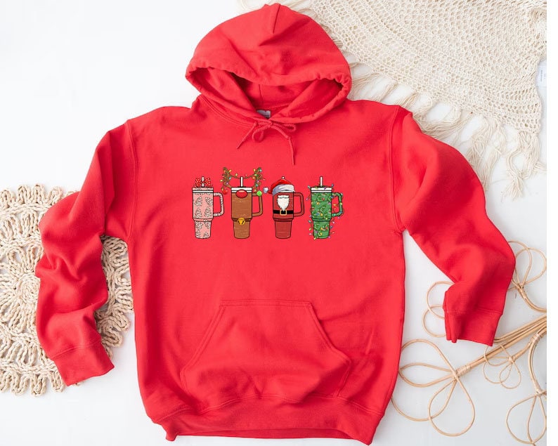 Retro Obsessive Cup Disorder Christmas Hoodıe,Christmas Crewneck,OCD Christmas Sweater,Tumbler Shirt,Funny Cup Xmas Shirt,Christmas Tee