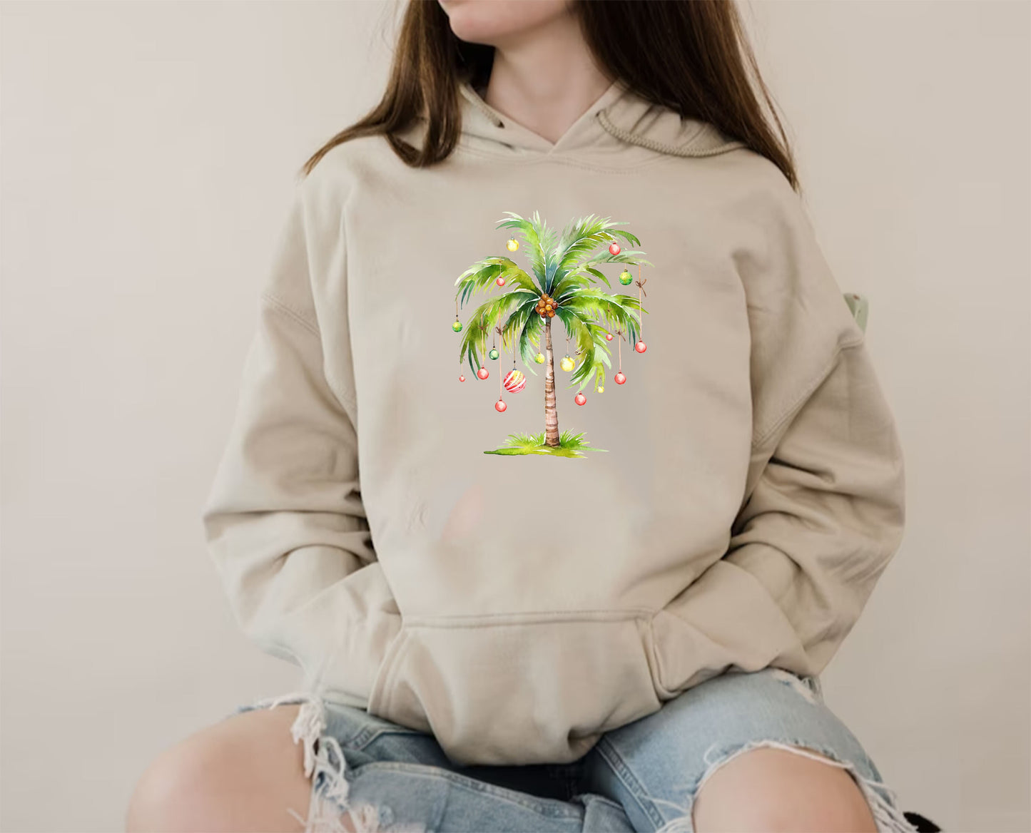 Christmas Palm Tree Hoodıe,Tropical Xmas Gift,Christmas On The Beach Shirt,Family Christmas Shirts,Christmas Gift Shirt,Santa July Hawaiian