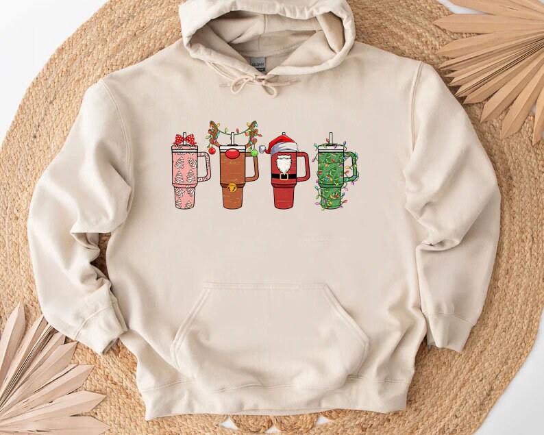 Retro Obsessive Cup Disorder Christmas Hoodıe,Christmas Crewneck,OCD Christmas Sweater,Tumbler Shirt,Funny Cup Xmas Shirt,Christmas Tee