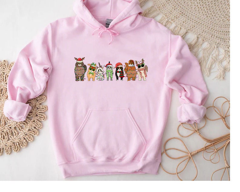 Cats Christmas Hooodıe, Meowy Christmas Shirt, Cat Lovers Xmas Sweater, Christmas Cat Owner Sweatshirt, Christmas Gifts,XMAS Shırt,Chrıstmas