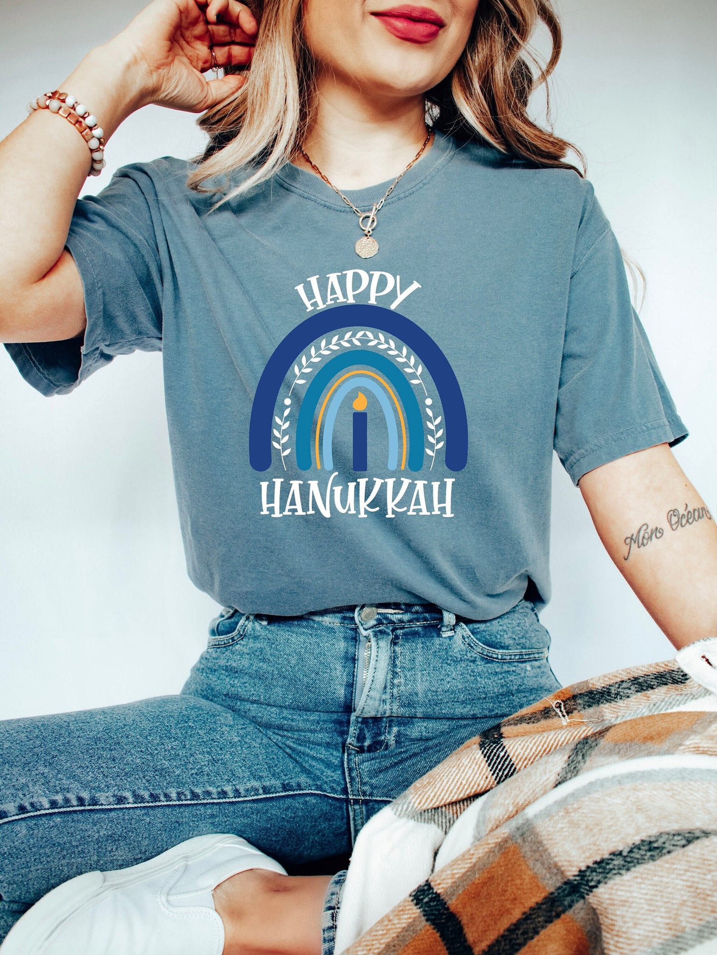 Comfort Colors Happy Hanukkah Shirt,Happy Hanukkah Gift,Menorah,Hannukah Sweater,Jewish Saying Tee,Jewish Shirt,Jewish,Hanukkah Tee,Hannukah